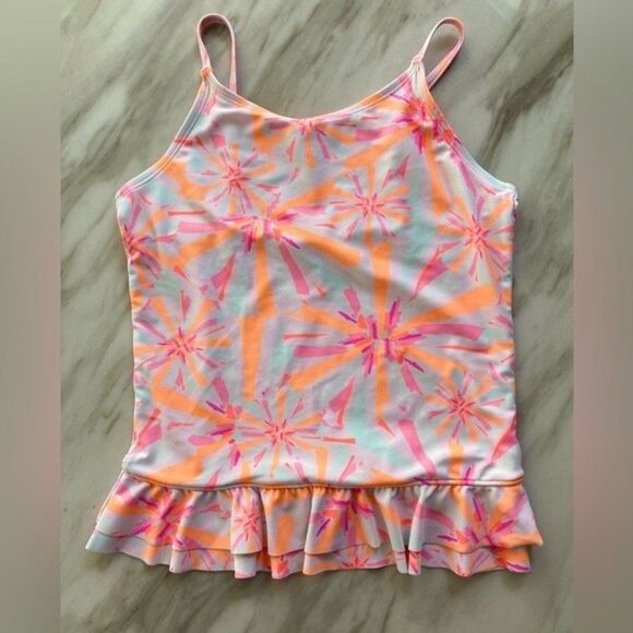OshKosh B’gosh Tankini Summer Pink / Orange Adorable Swirl Print- Girls Size 12 - Picture 5 of 12